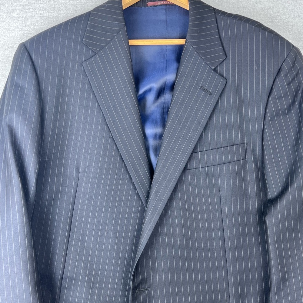 Loro‎ Piana HICKEY FREEMAN Blazer Jacket WORSTED WOOL - Sz 44L Pinstripe Navy